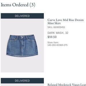 Abercrombie & Fitch Dark Wash Denim Mini Skirt